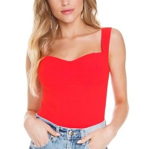 Coral sweetheart neckline bodysuit